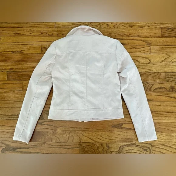 Philosophy Faux Suede Leather Moto Style Jacket Mauve Light Pink XS NWT - Picture 7 of 7